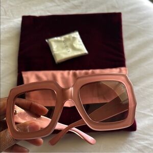 Gucci Pink Square Sunglasses